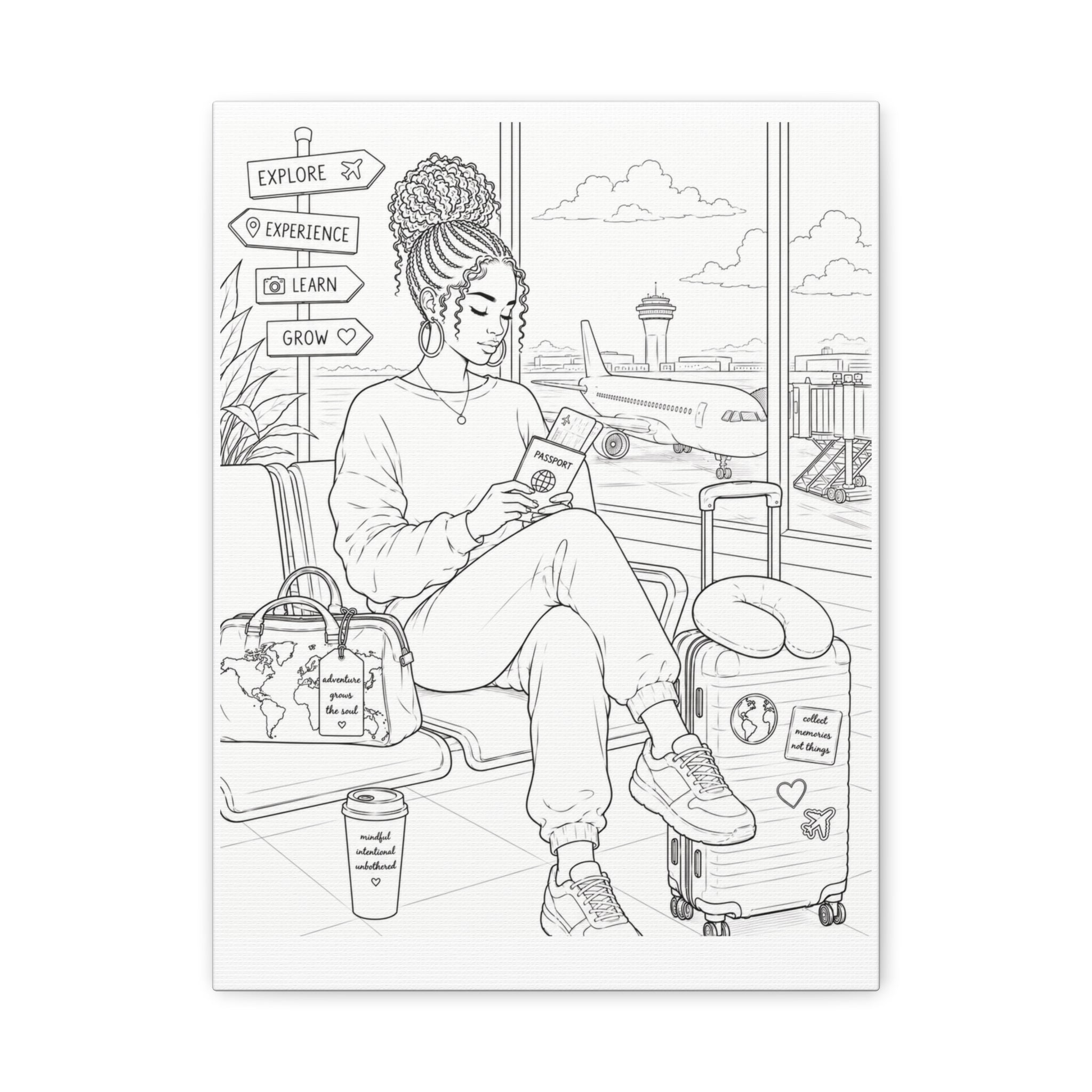 Wander with Purpose (Loc Bun) | Paint & Sip Canvas