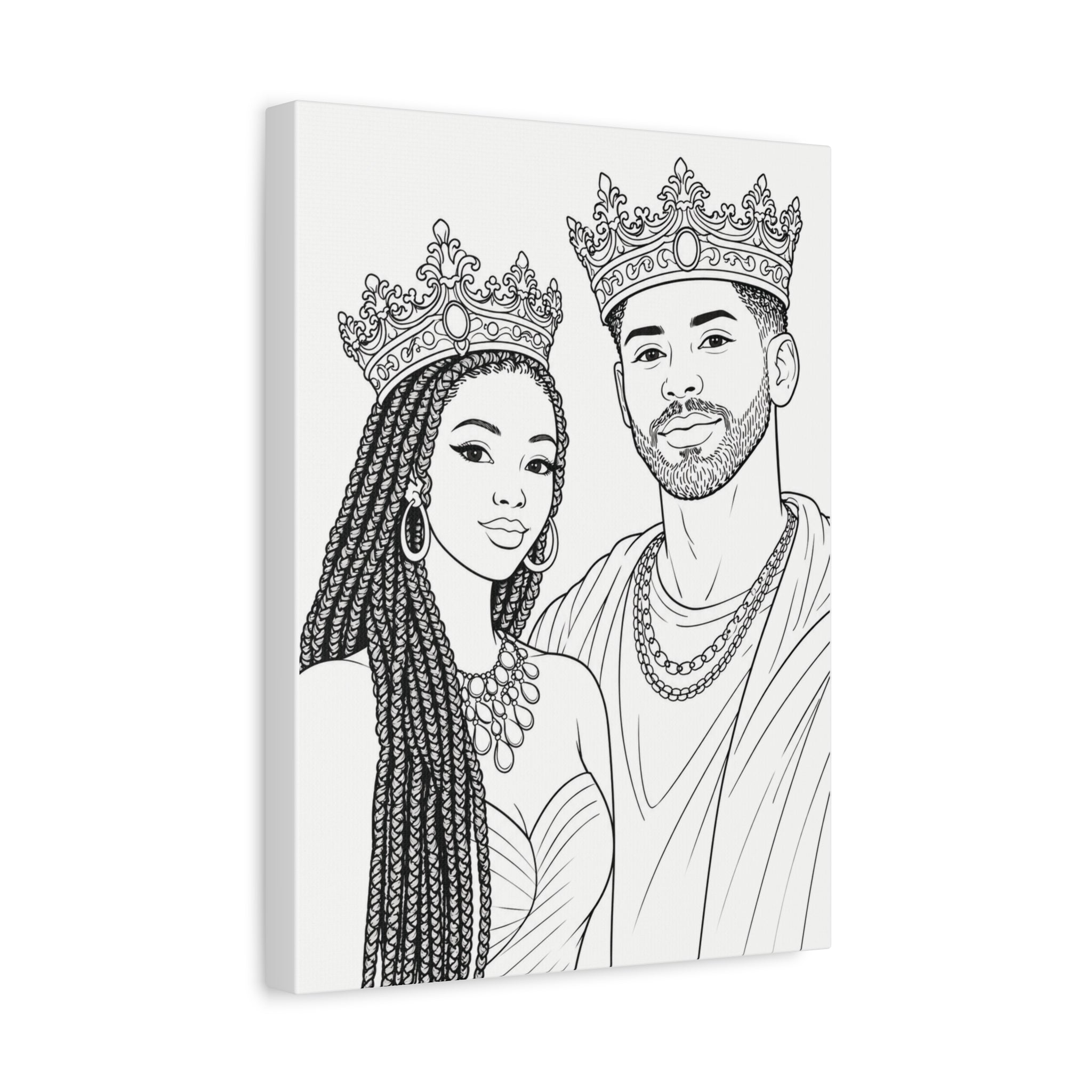 Crowned Together (Braids/Fade) | Paint & Sip Canvas