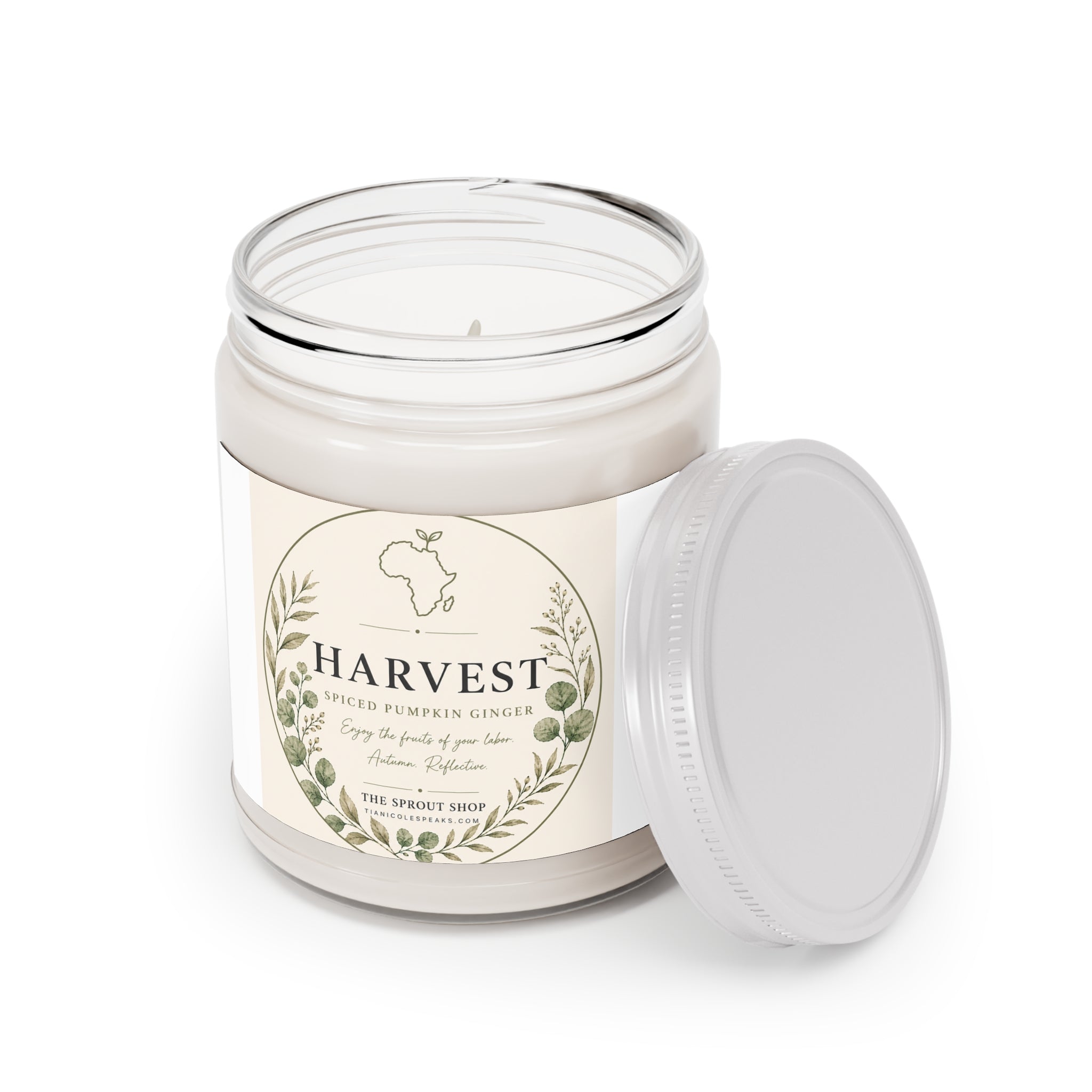 Harvest Scented Soy Candles with White Lid, 9oz