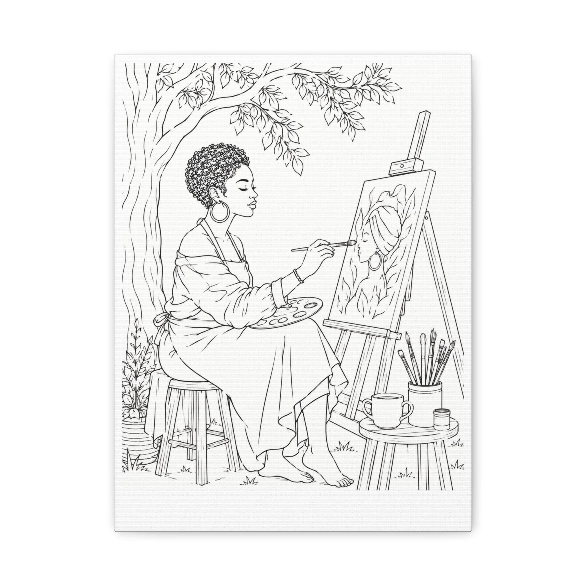 Artist Under the Tree (Pixie) | Paint & Sip Canvas