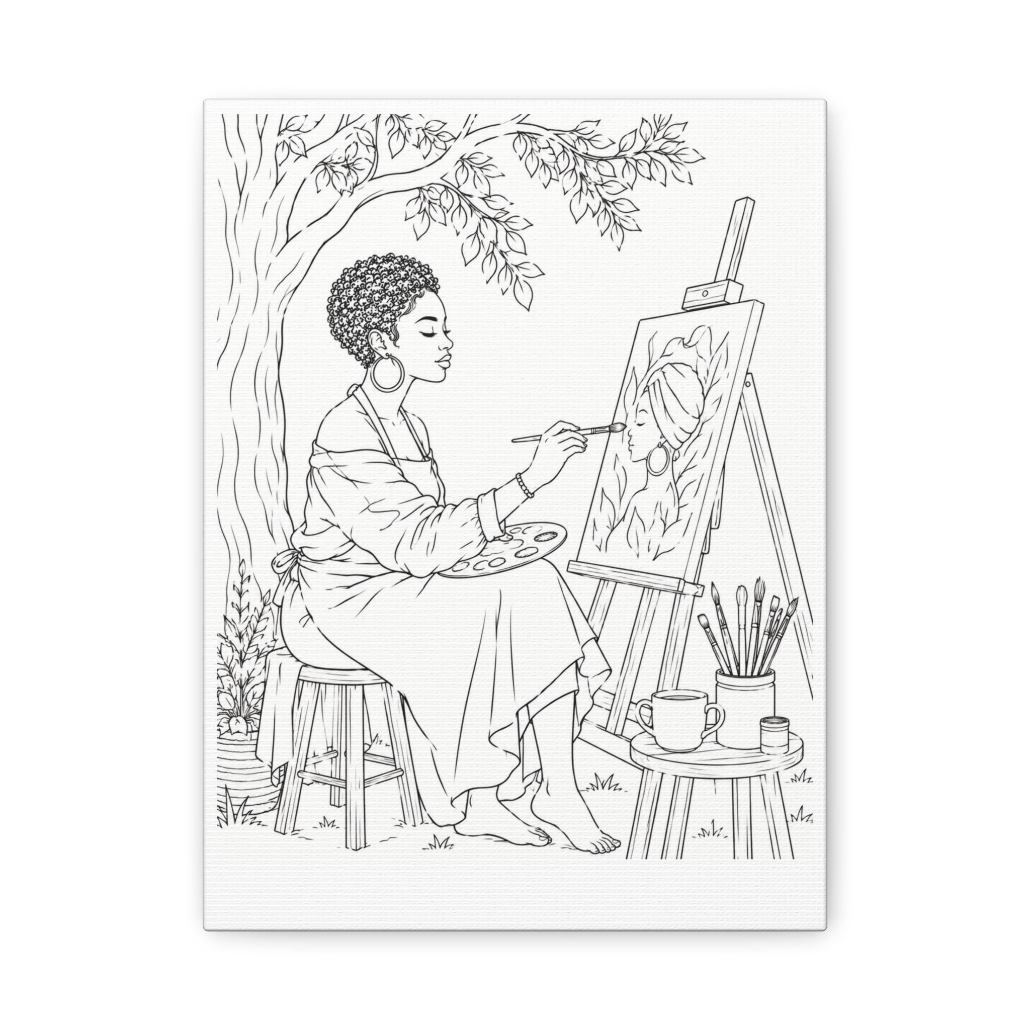 Artist Under the Tree (Pixie) | Paint & Sip Canvas