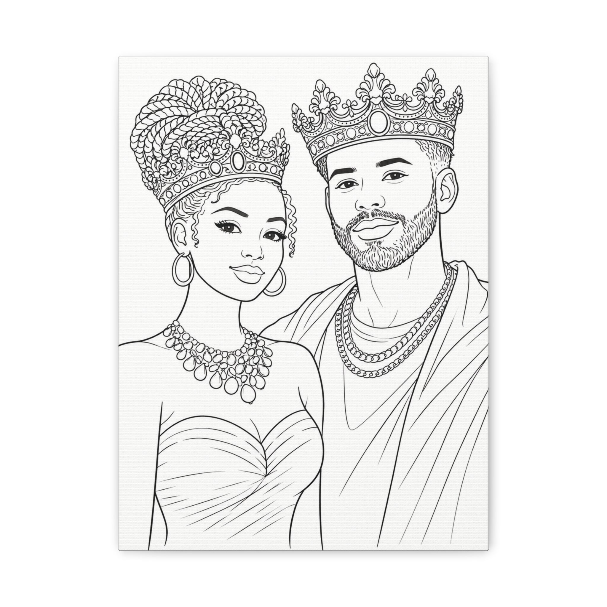 Crowned Together (Braid Bun/Fade) | Paint & Sip Canvas