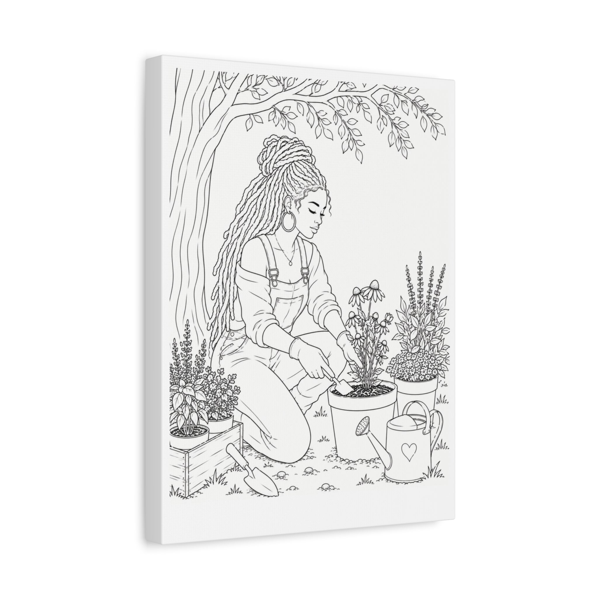 Peaceful Garden (Locs) | Paint & Sip Canvas