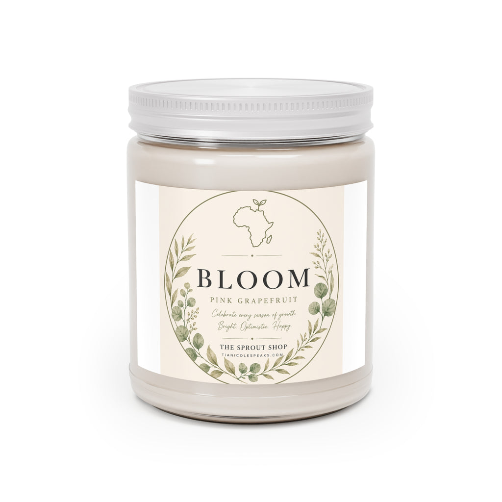 Bloom Scented Soy Candles with White Lid, 9oz