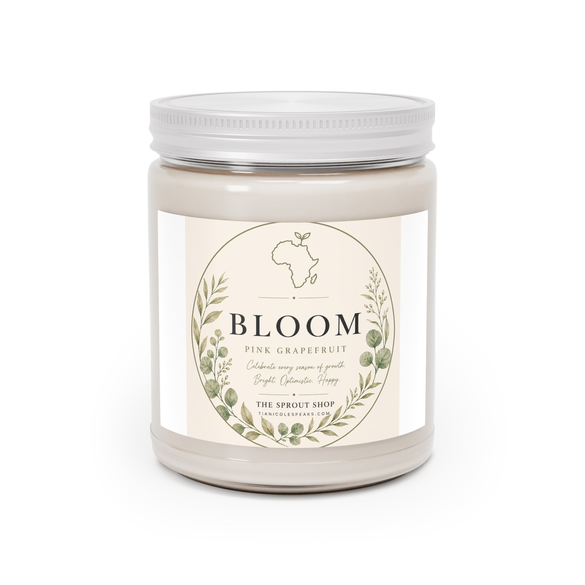 Bloom Scented Soy Candles with White Lid, 9oz