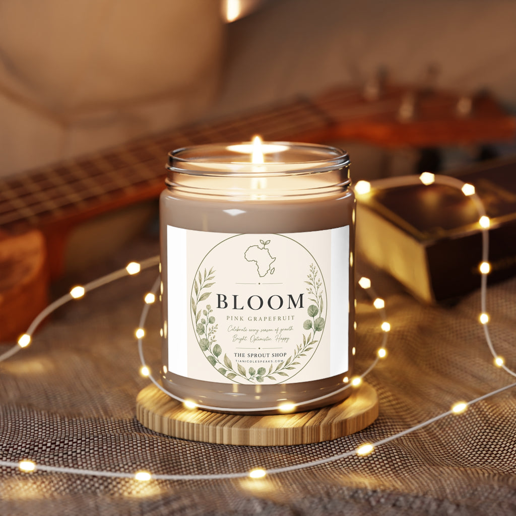 Bloom Scented Soy Candles with White Lid, 9oz