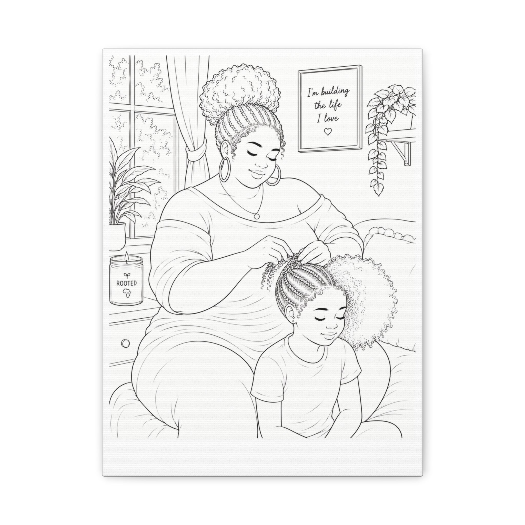 Sunday Hair Day (Braided Bun Plus) | Paint & Sip Canvas