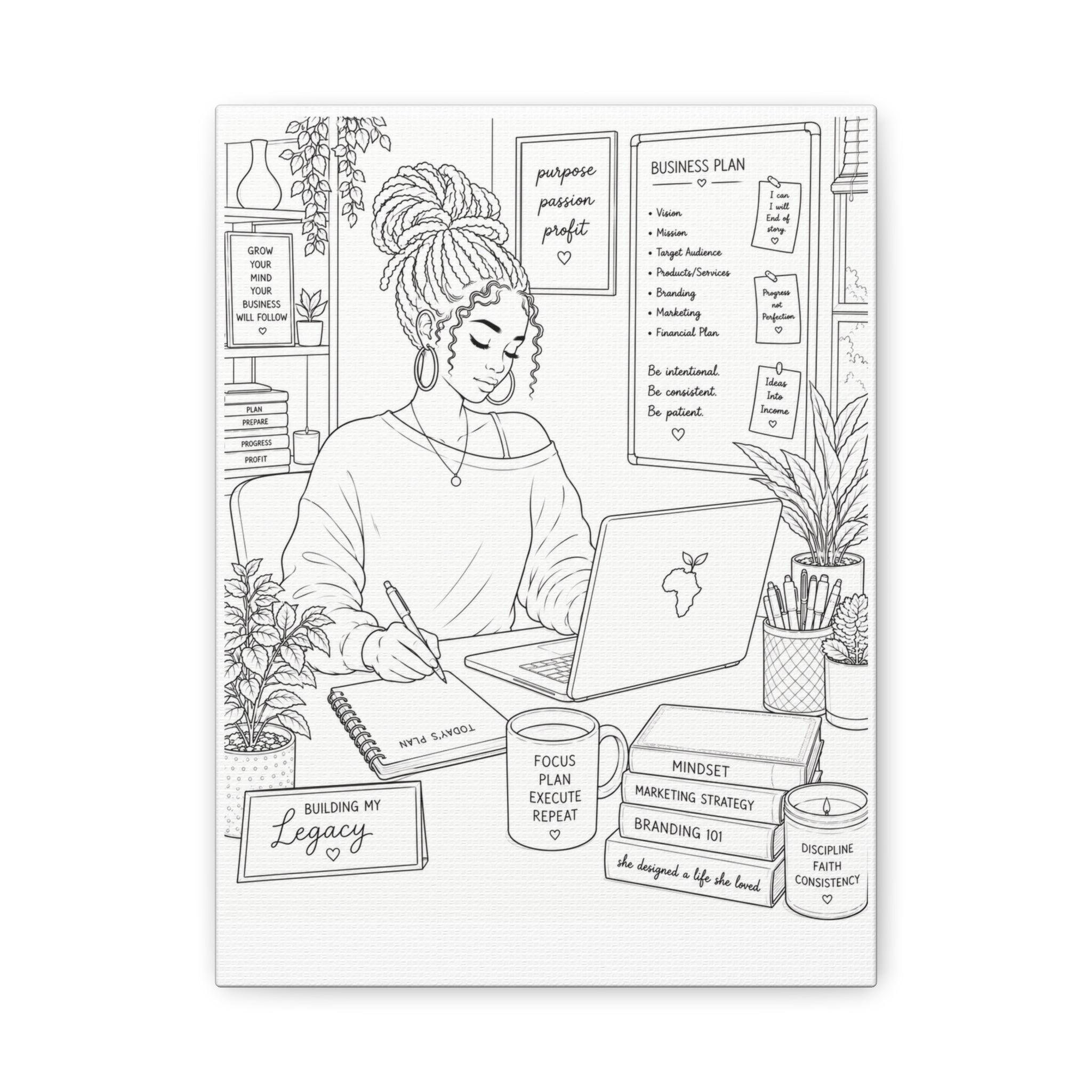 Building My Legacy (Loc Bun) | Paint & Sip Canvas