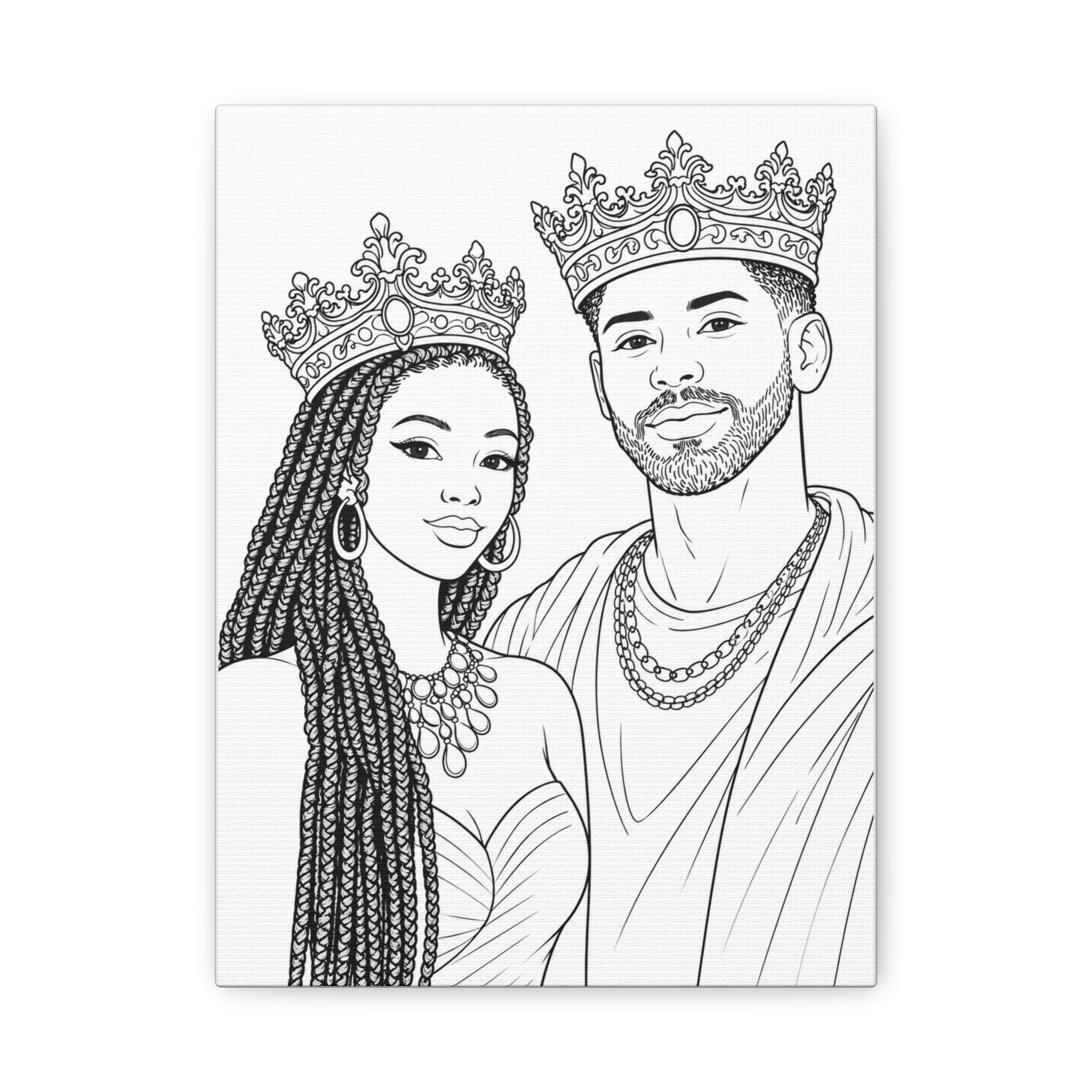Crowned Together (Braids/Fade) | Paint & Sip Canvas