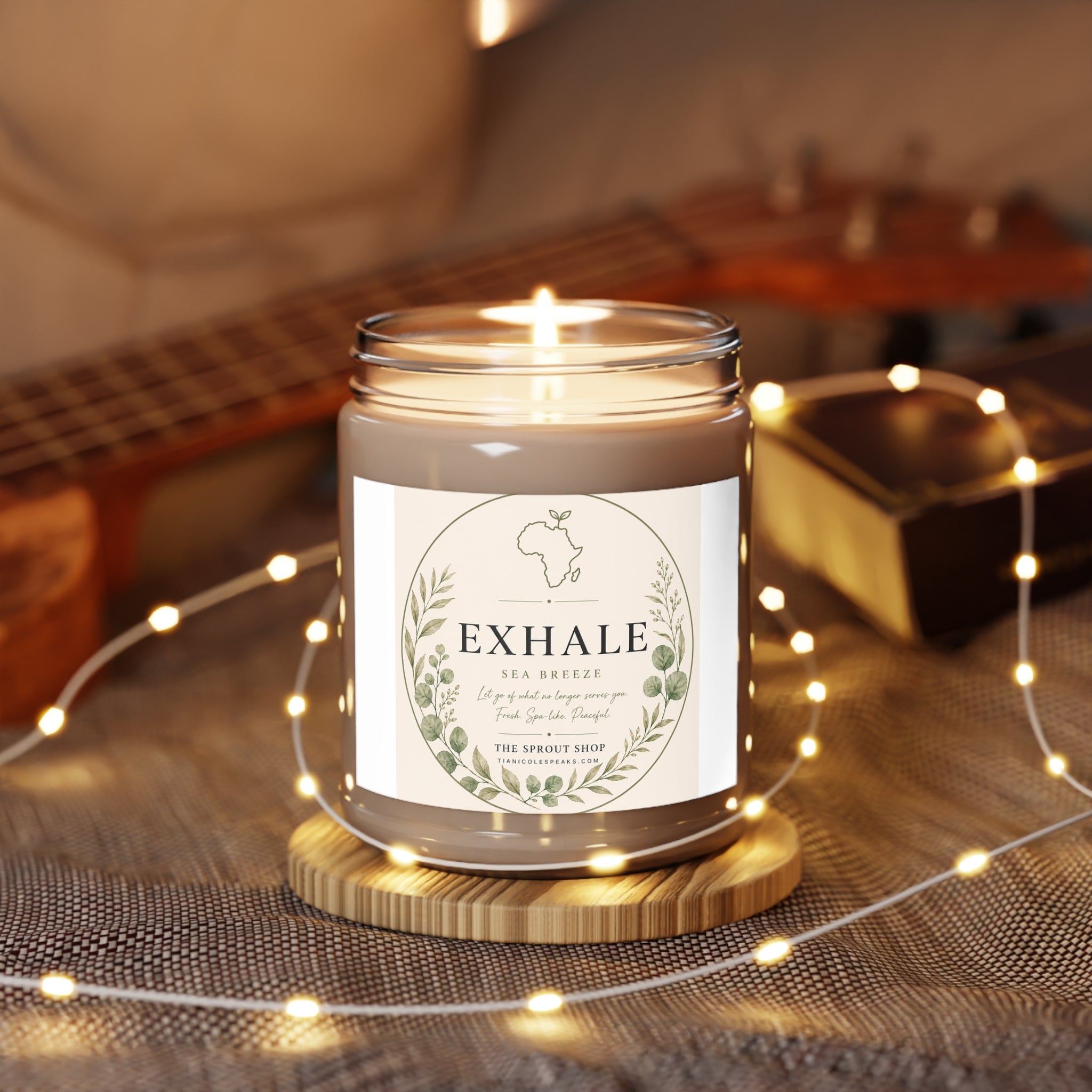 Exhale Scented Soy Candles with White Lid, 9oz
