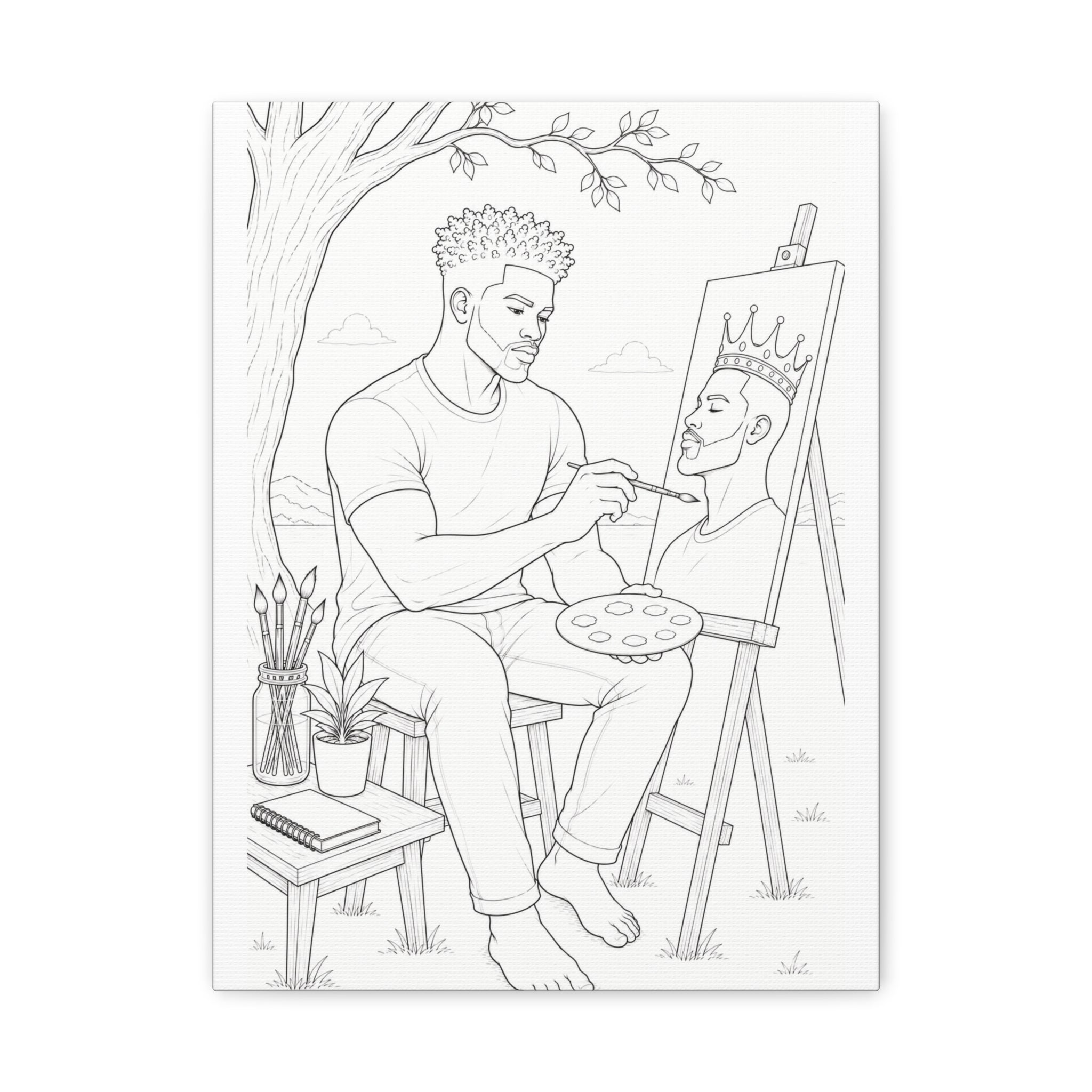The Artist's Retreat (Curly Top) | Paint & Sip Canvas