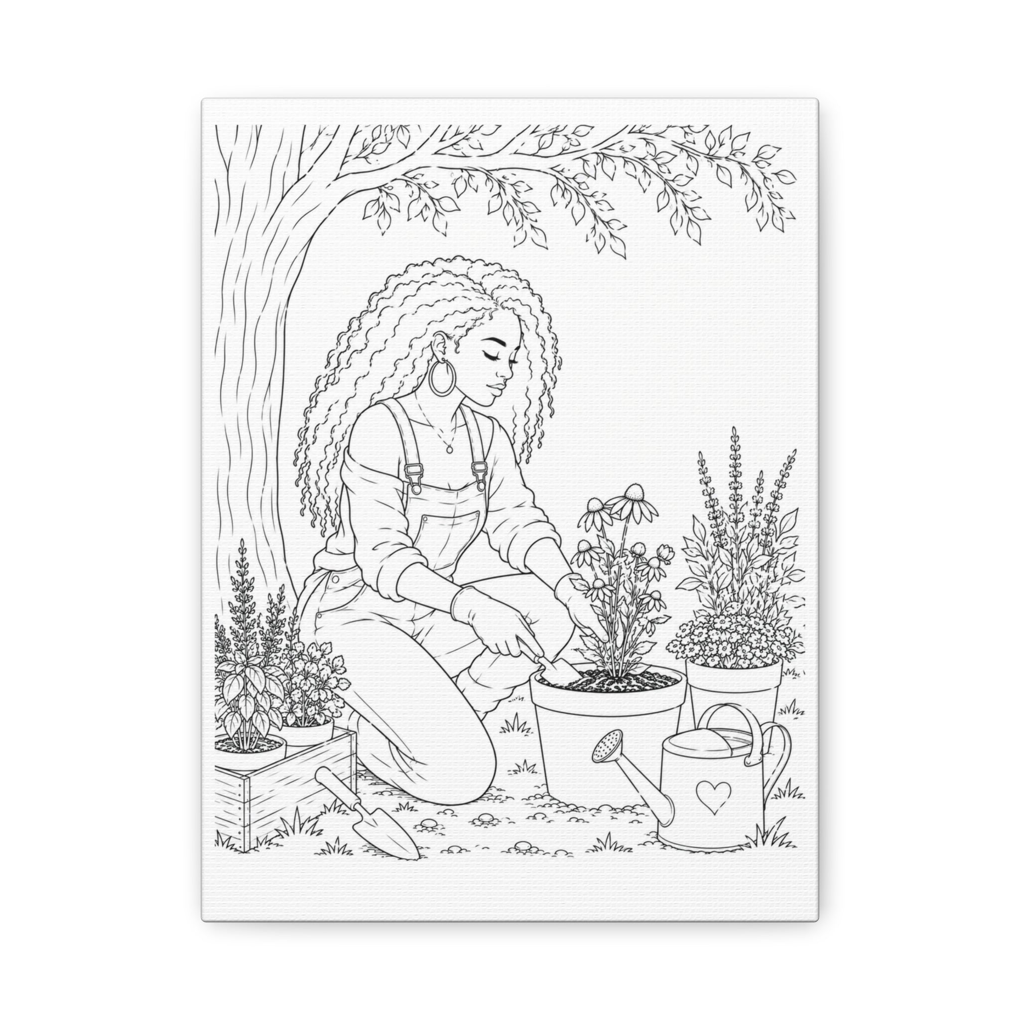 Peaceful Garden (Side Part) | Paint & Sip Canvas