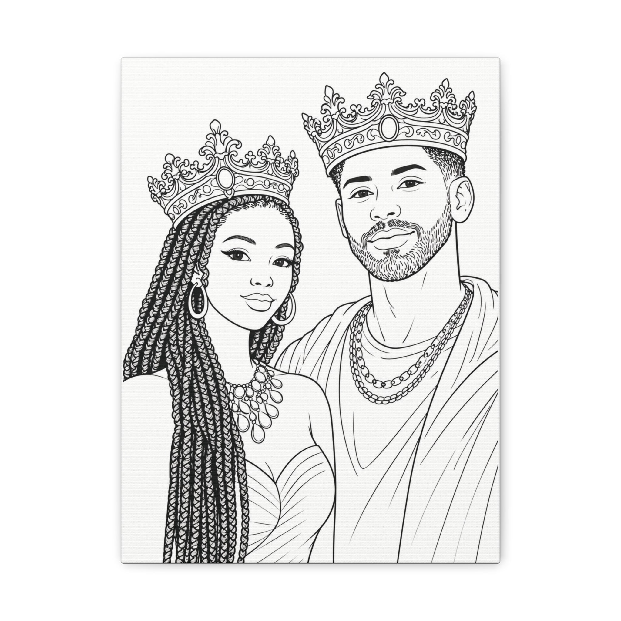 Crowned Together (Braids/Fade) | Paint & Sip Canvas