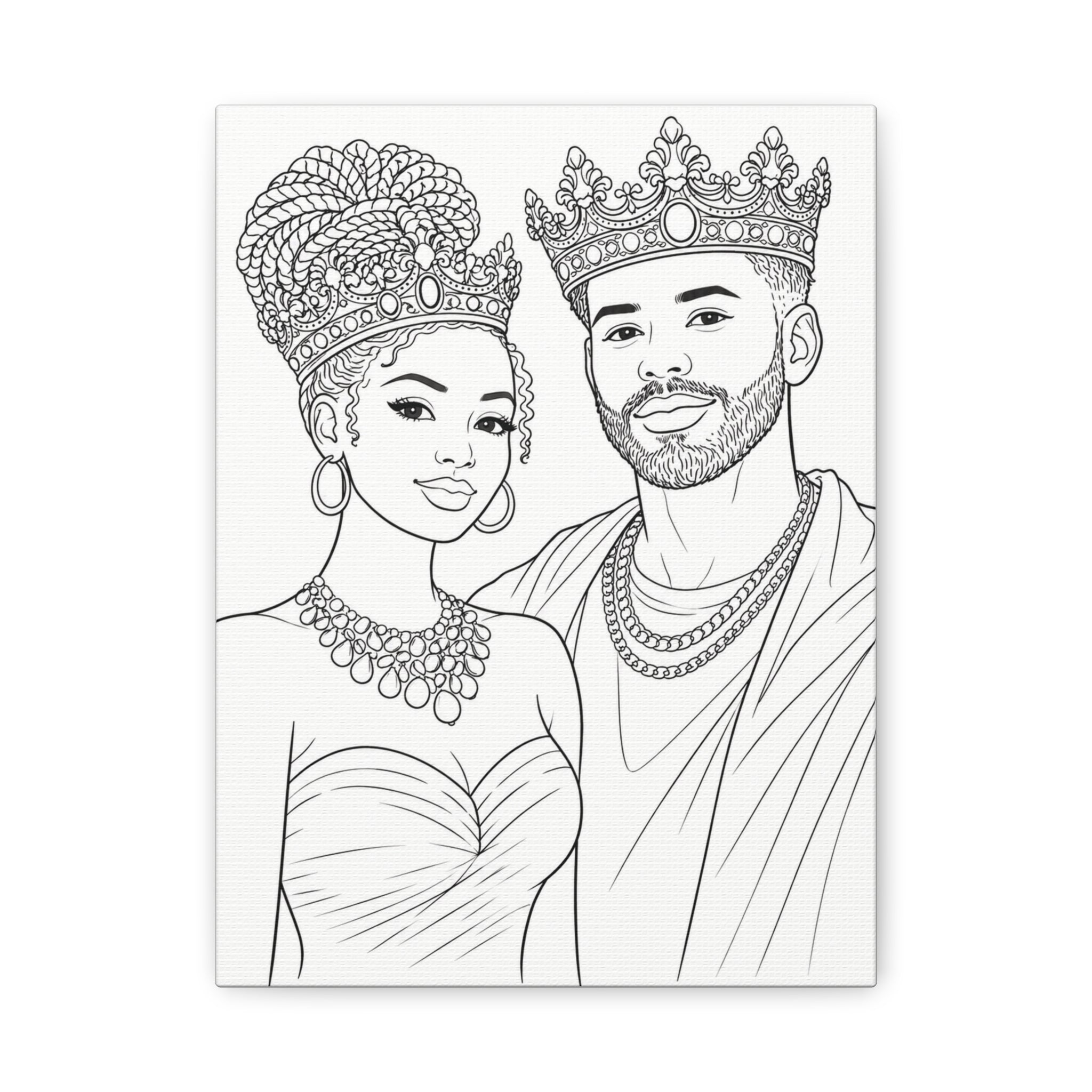 Crowned Together (Braid Bun/Fade) | Paint & Sip Canvas