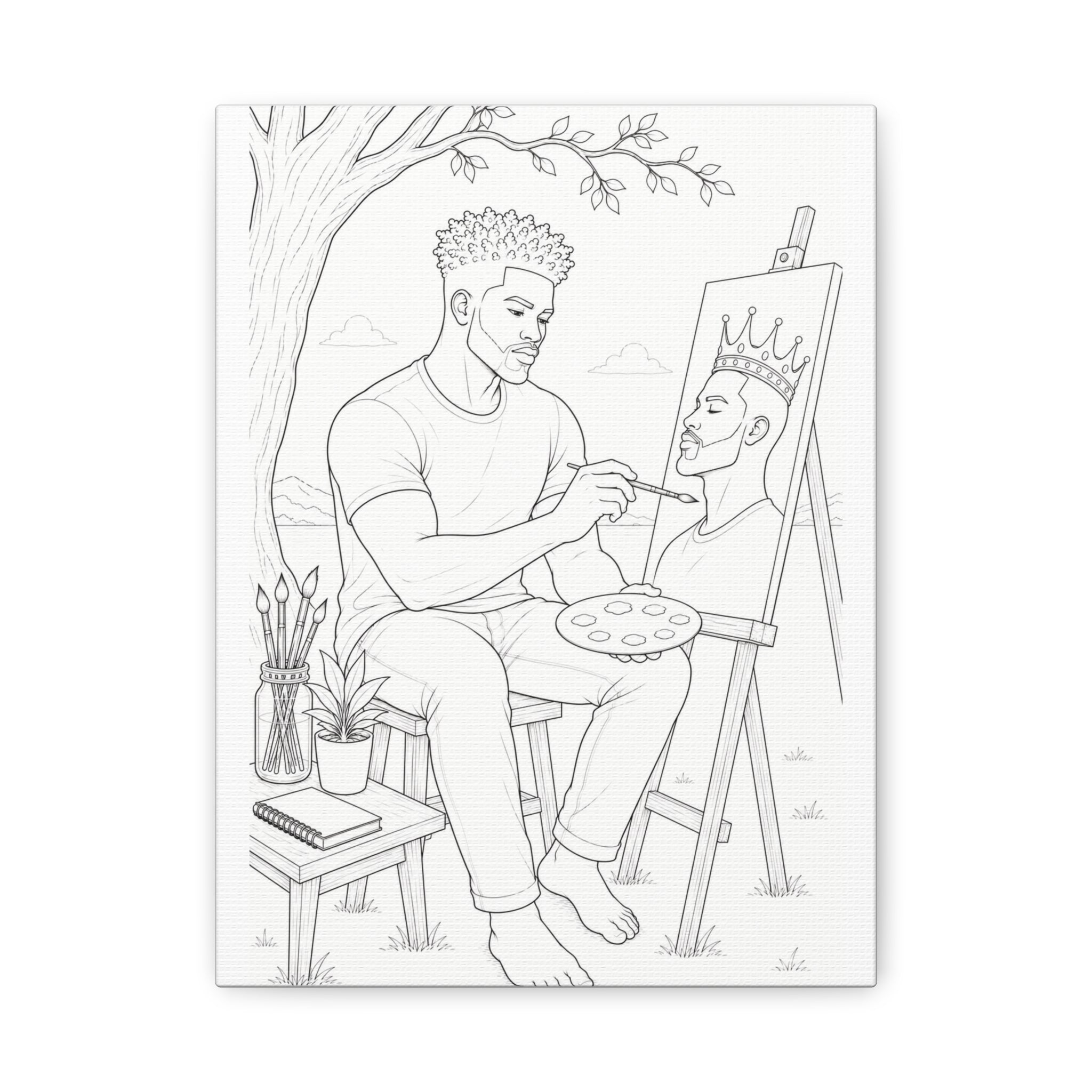 The Artist's Retreat (Curly Top) | Paint & Sip Canvas