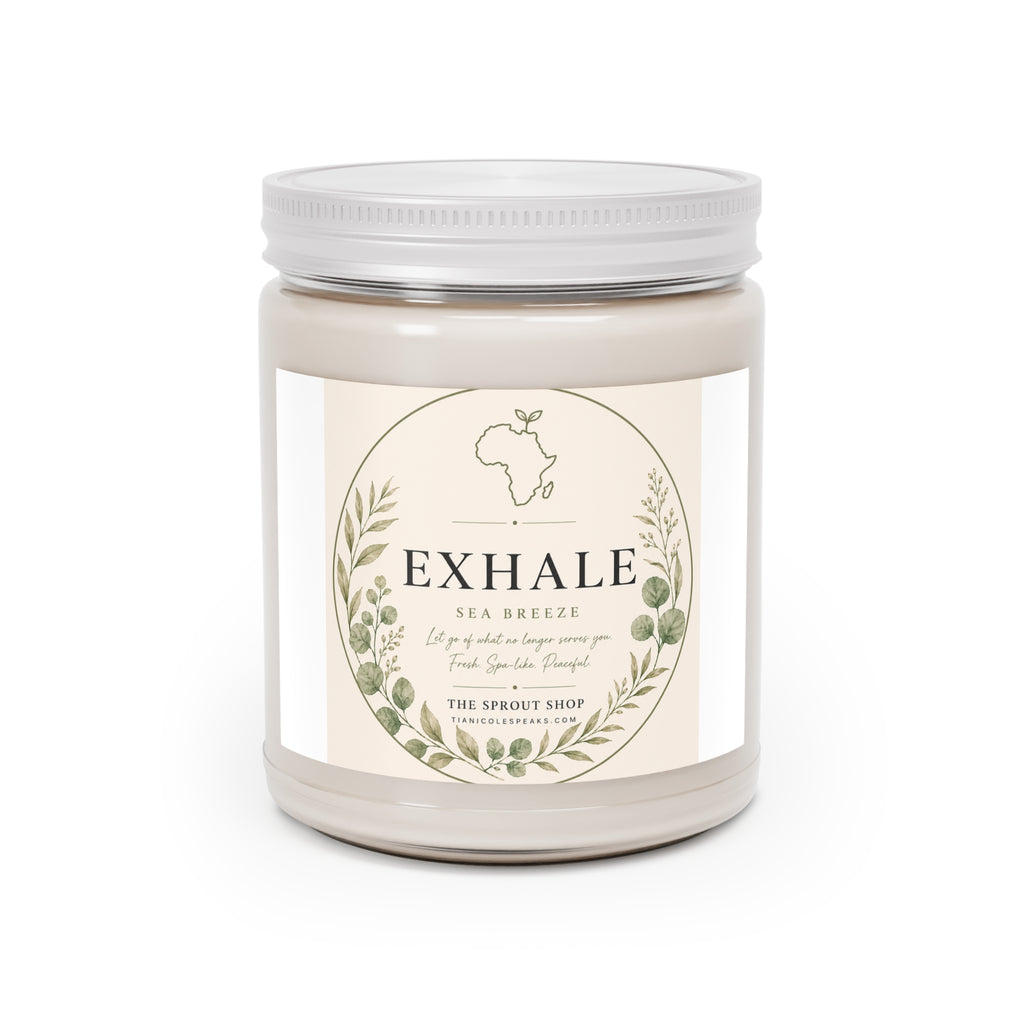 Exhale Scented Soy Candles with White Lid, 9oz