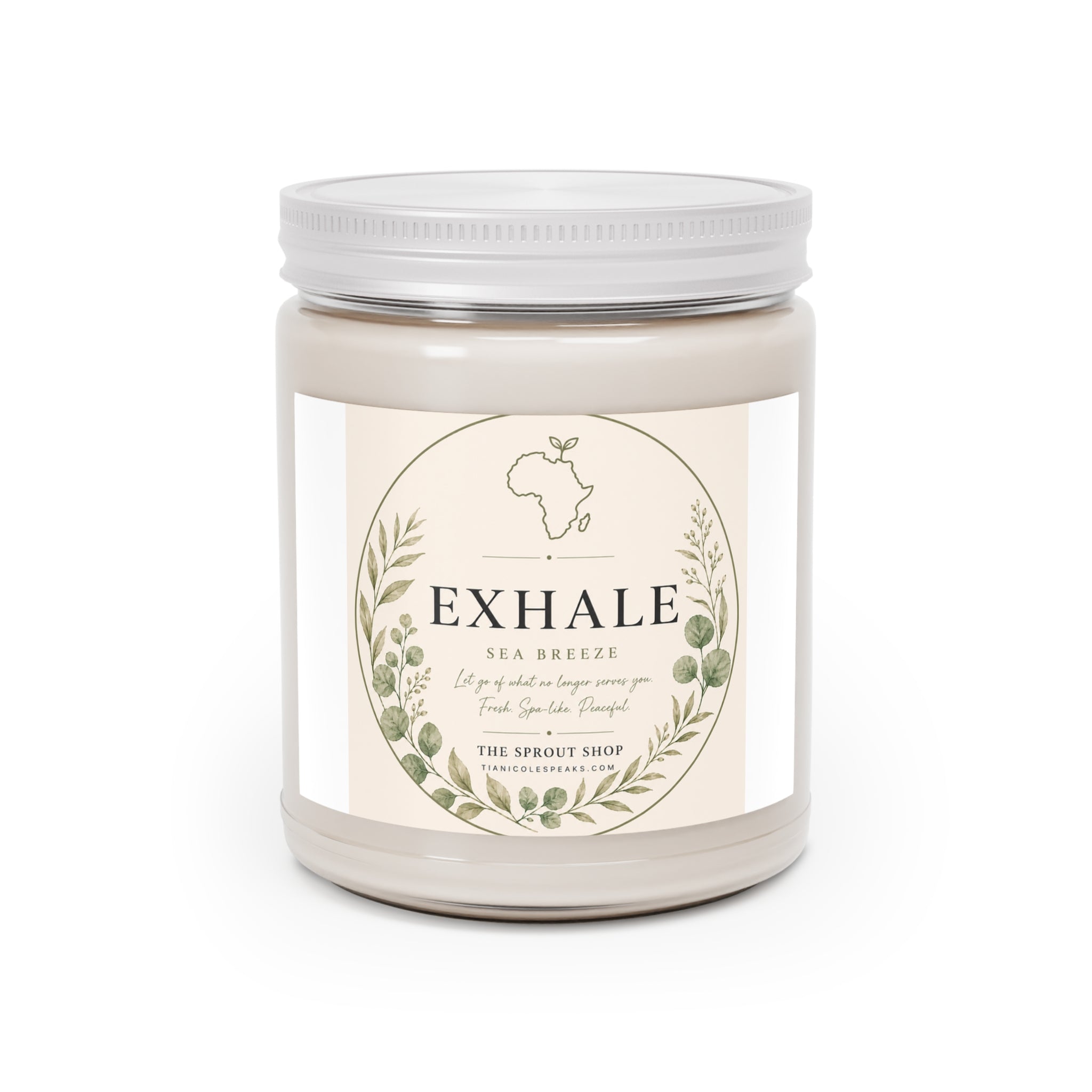 Exhale Scented Soy Candles with White Lid, 9oz