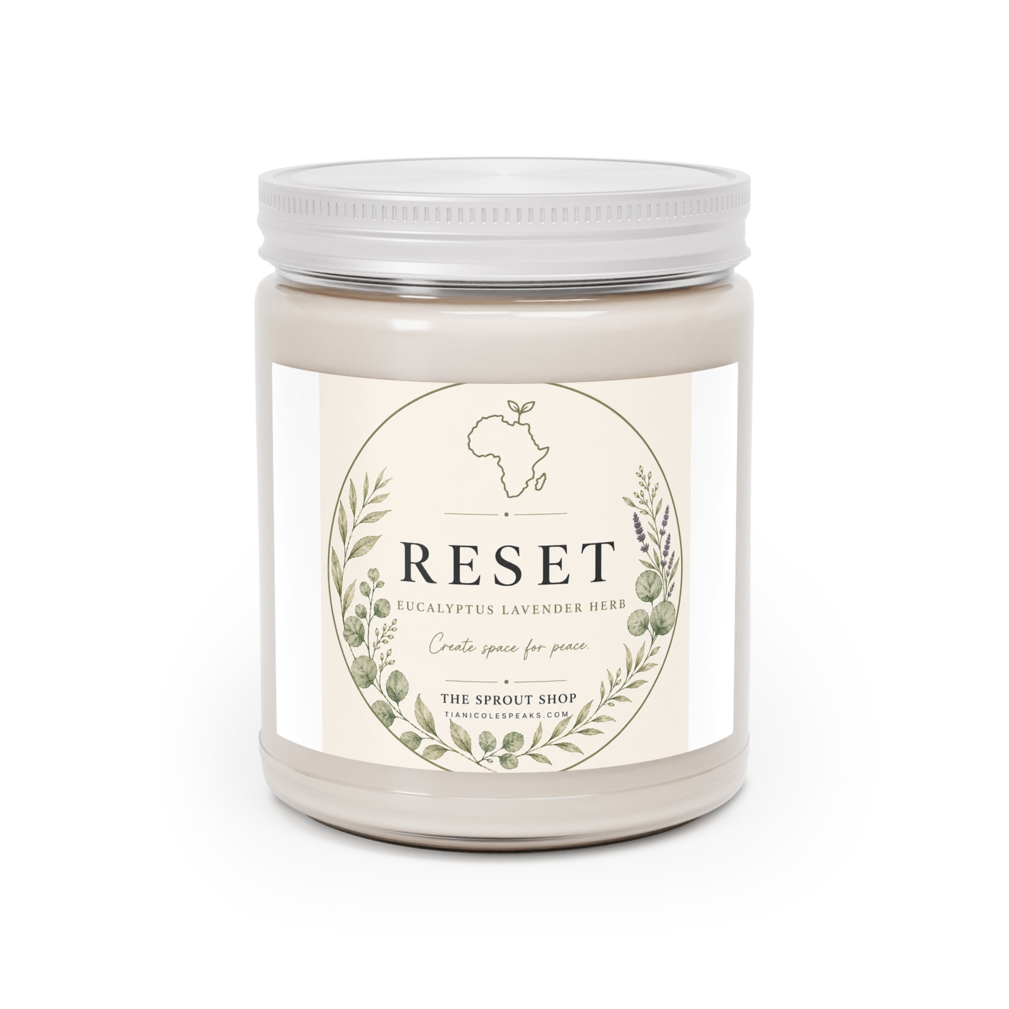 Reset Scented Soy Candles with White Lid, 9oz