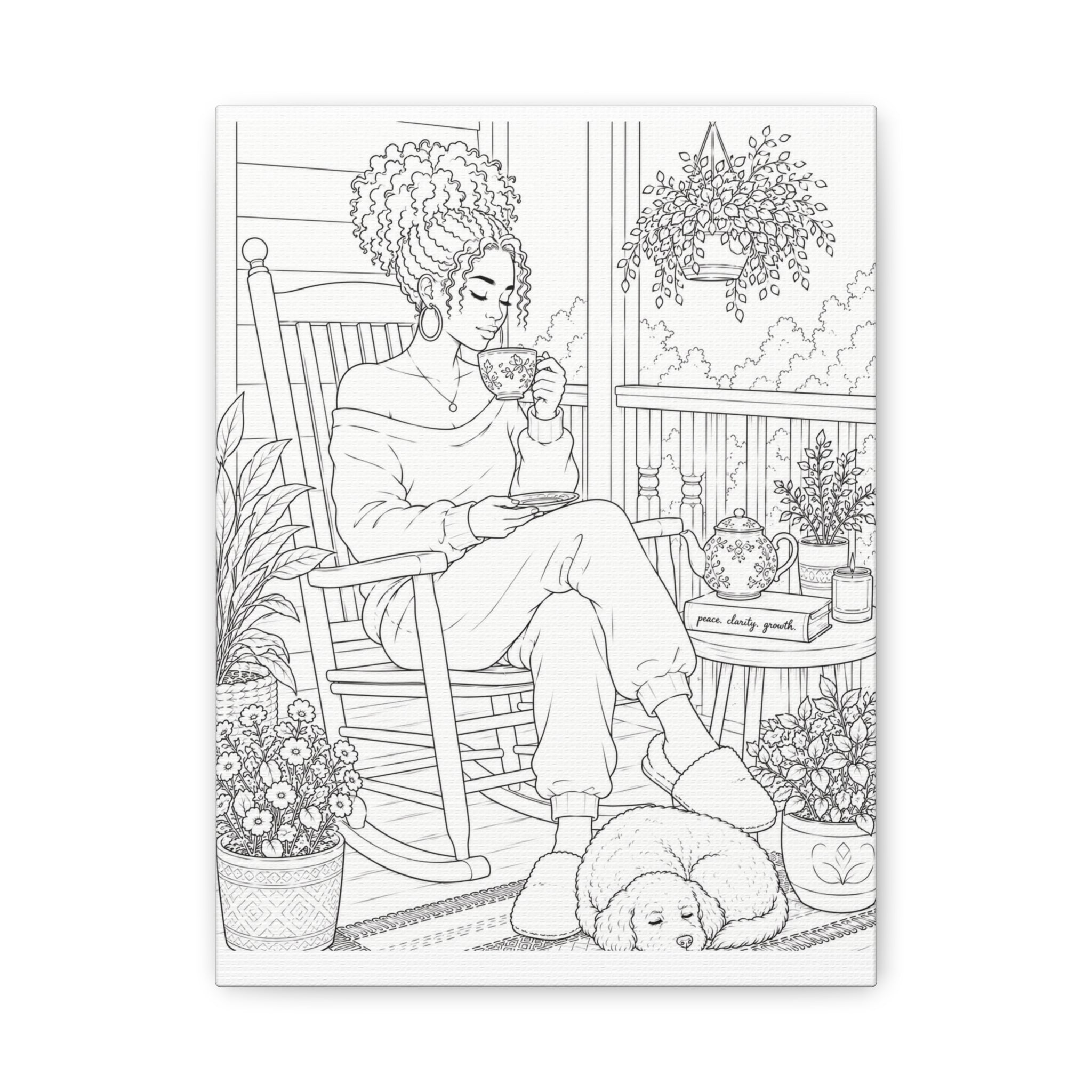 Morning on the Porch (Fluffy Bun) | Paint & Sip Canvas