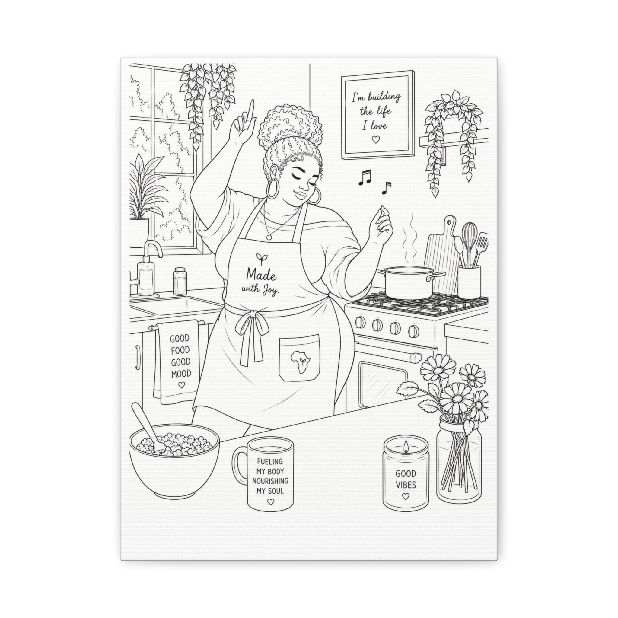 Good Vibes in the Kitchen (Fluffy Bun Plus) | Paint & Sip Canvas