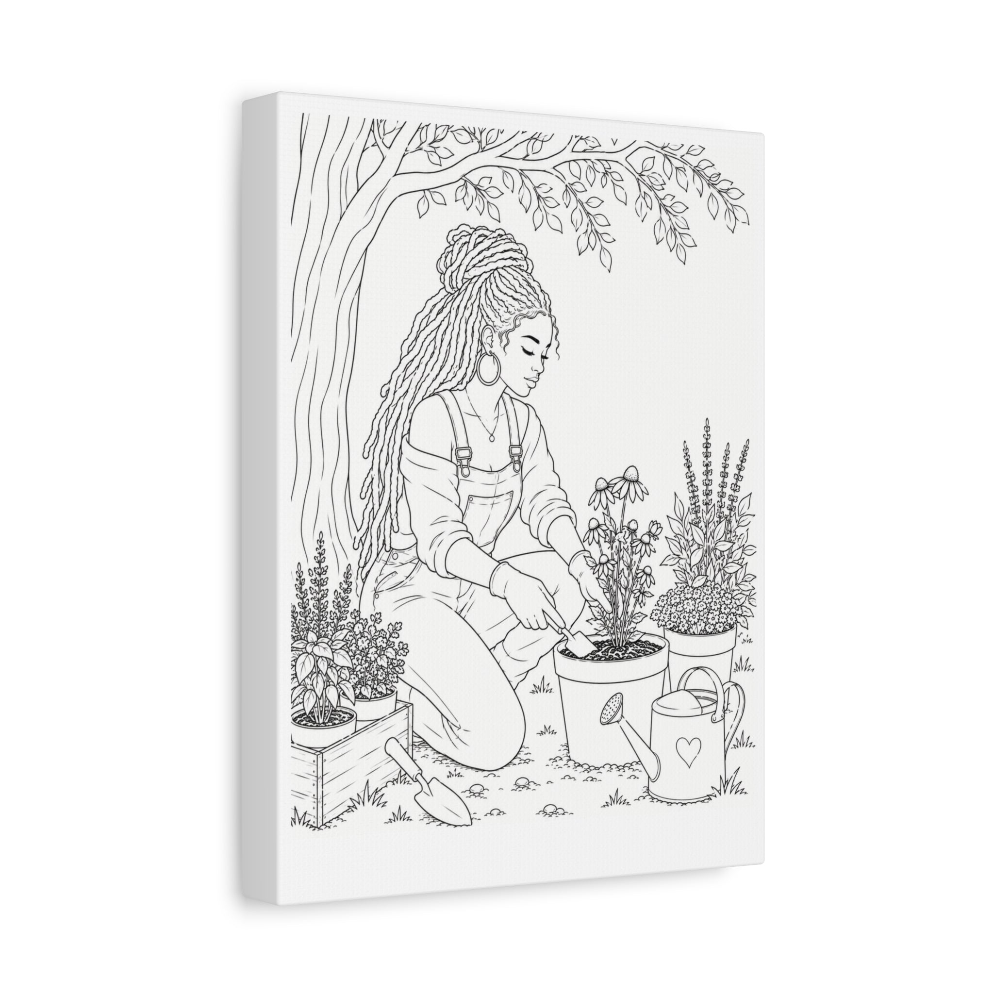 Peaceful Garden (Locs) | Paint & Sip Canvas