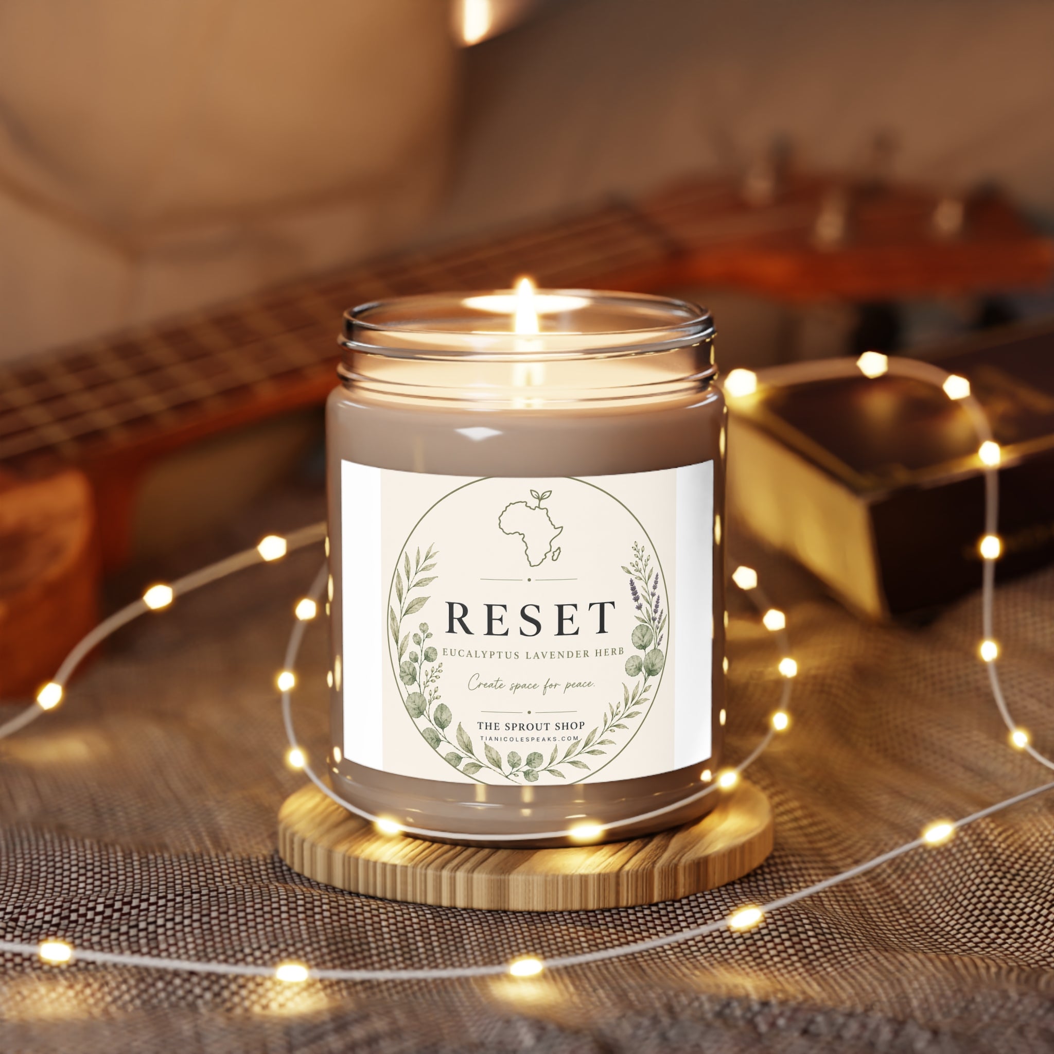 Reset Scented Soy Candles with White Lid, 9oz