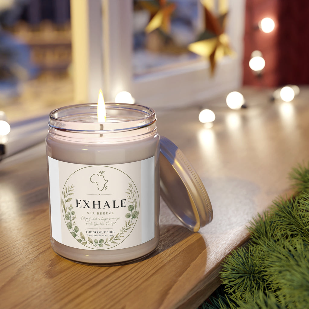 Exhale Scented Soy Candles with White Lid, 9oz