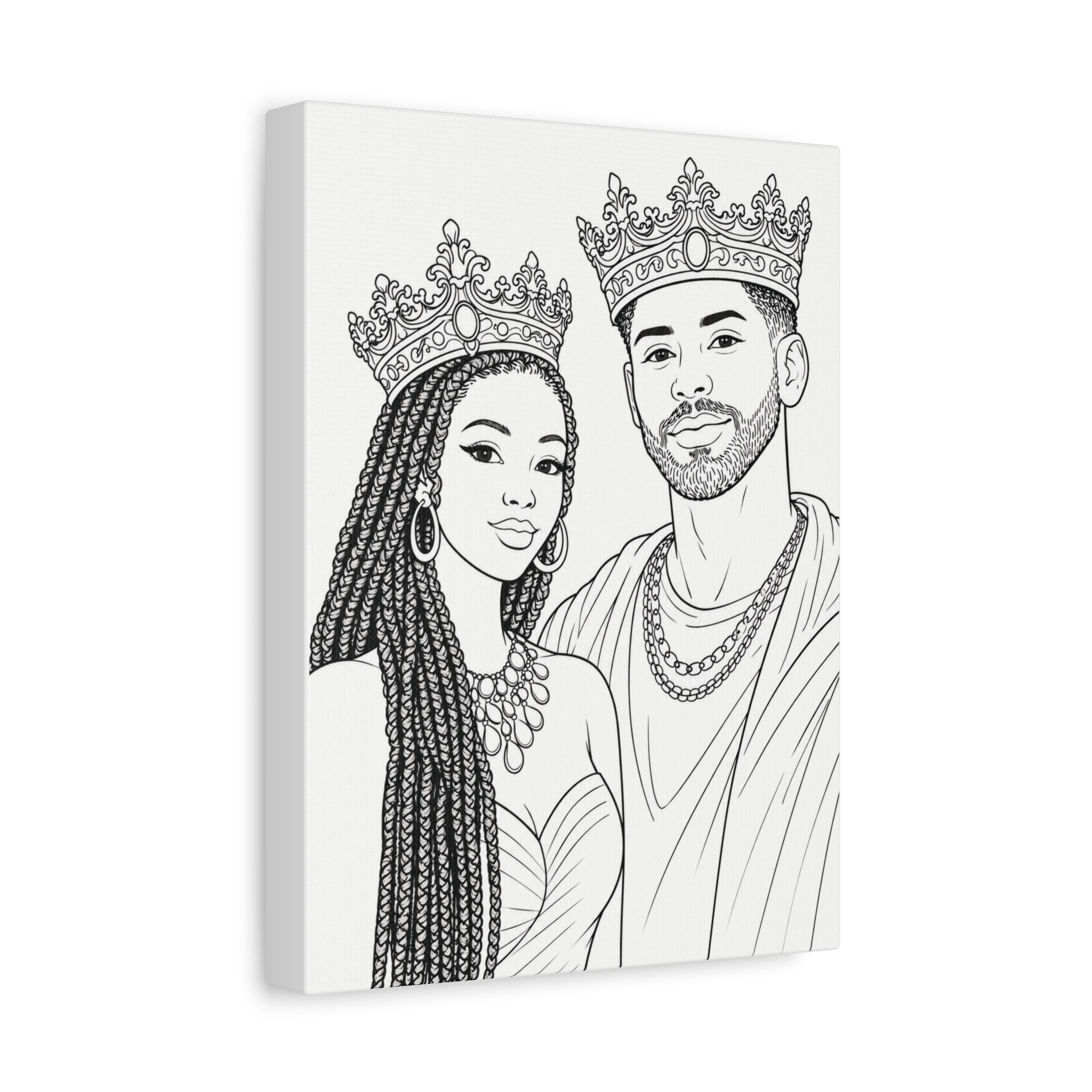 Crowned Together (Braids/Fade) | Paint & Sip Canvas