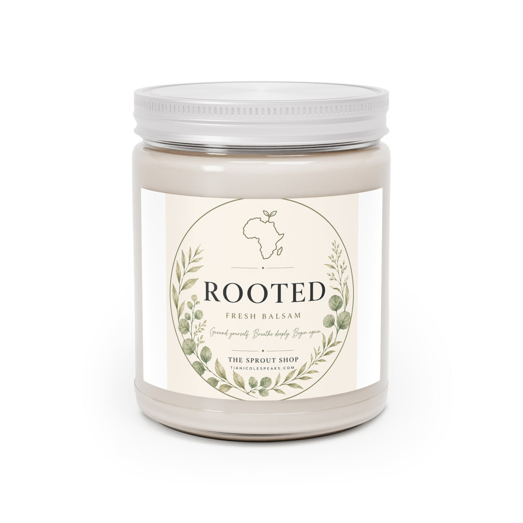 Rooted Scented Soy Candles with White Lid, 9oz
