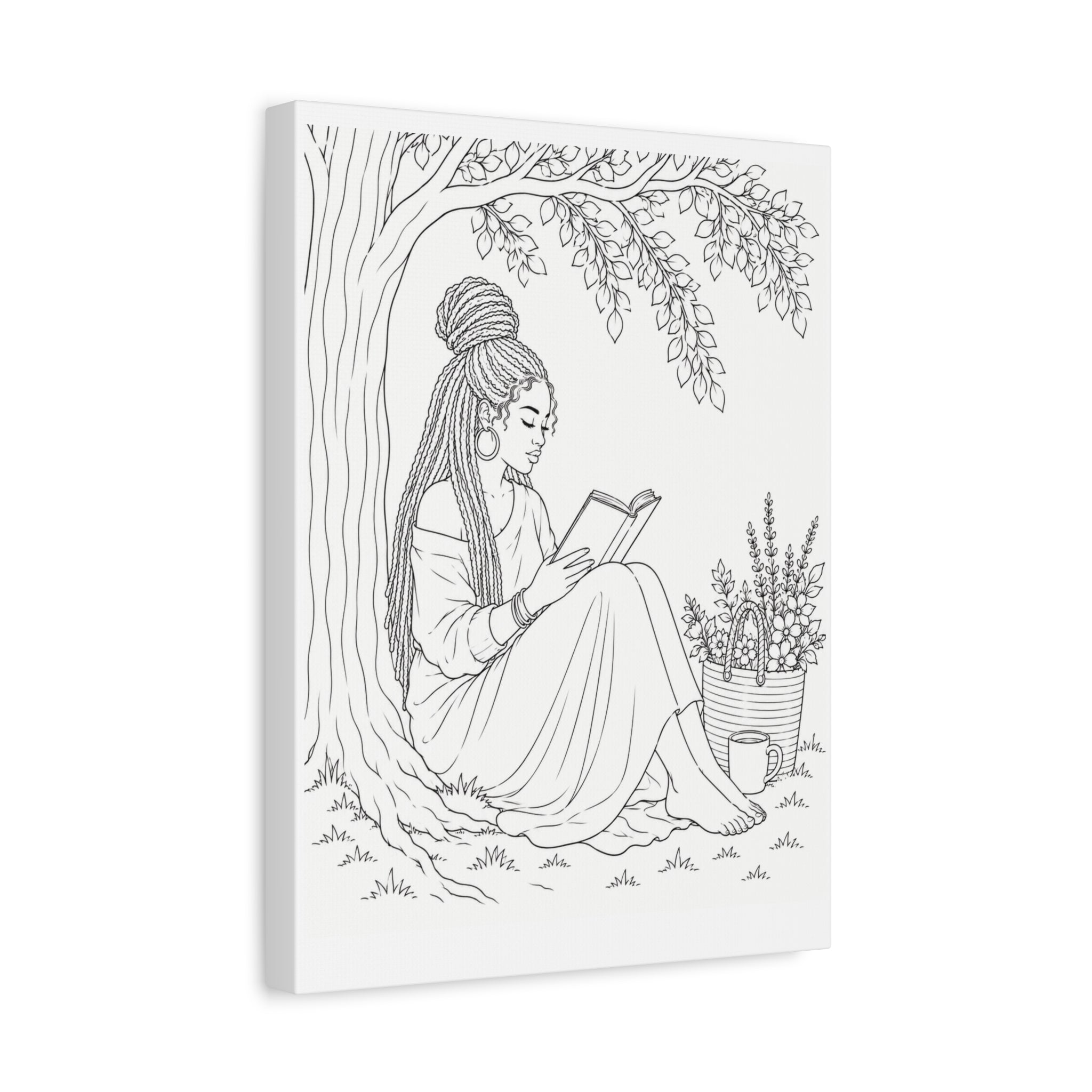 Lost in a Good Book (Locs) | Paint & Sip Canvas