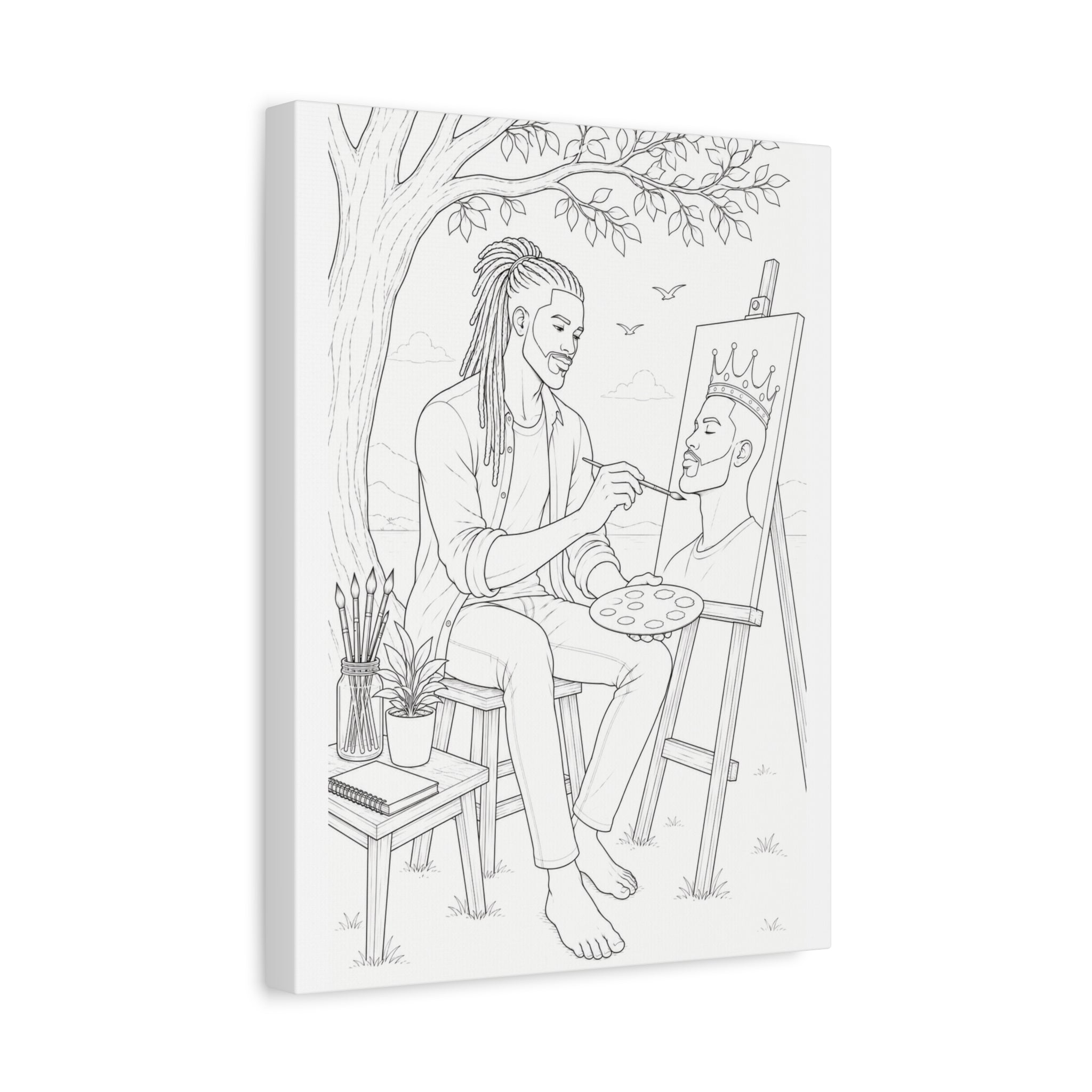 The Artist's Retreat (Locs) | Paint & Sip Canvas