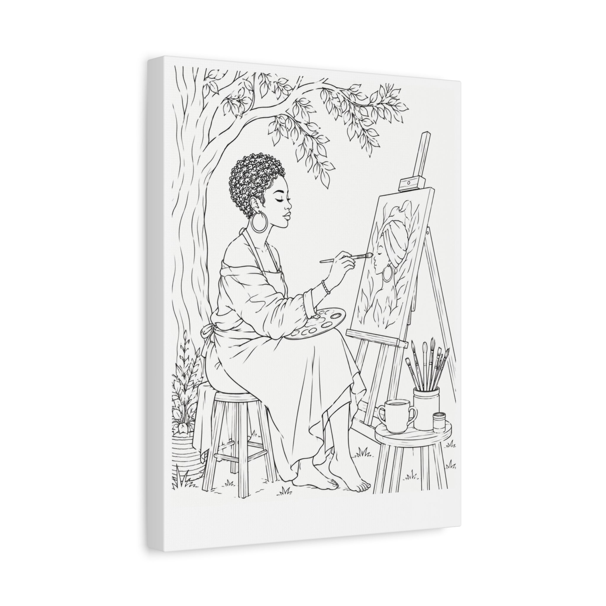 Artist Under the Tree (Pixie) | Paint & Sip Canvas
